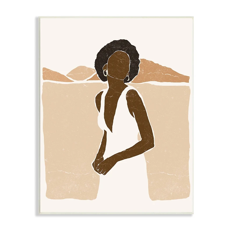 Stupell Industries Woman Standing in Desert Canyon Mountain Landscape Wall Plaque