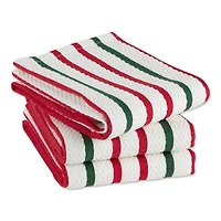 DII® Holiday Stripes Heavyweight Dishtowel & Dishcloth Set