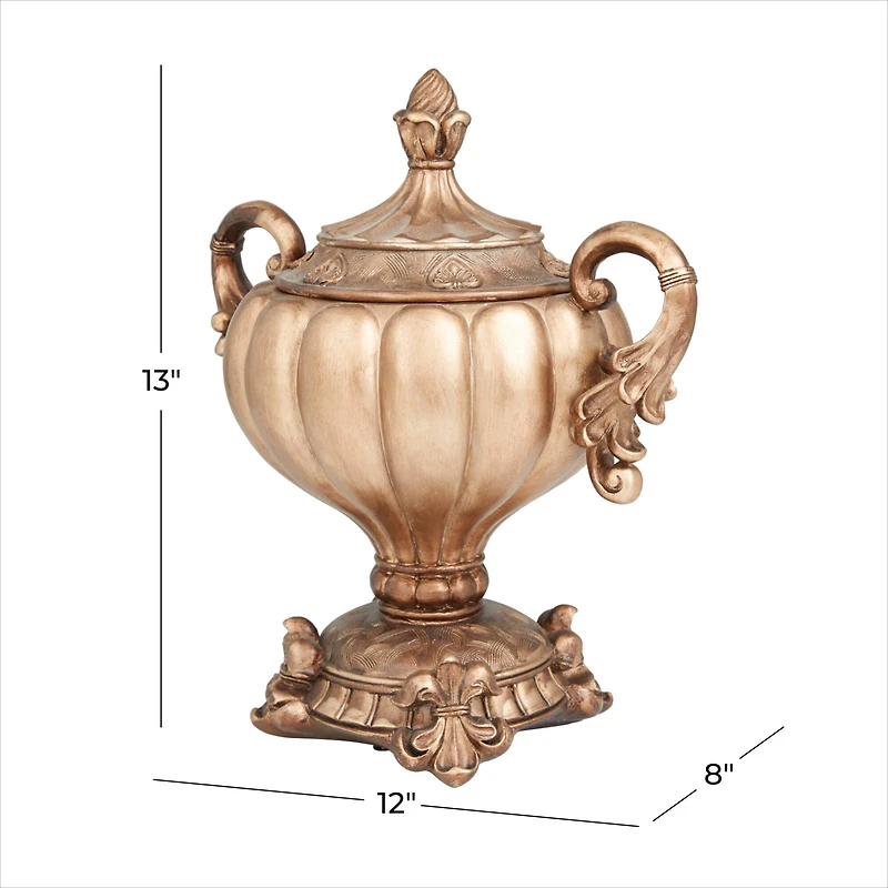 13" Bronze Traditional Decorative Jar