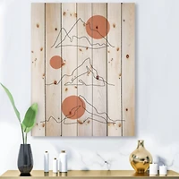 Designart - Abstract Mountain Range With Red Moons