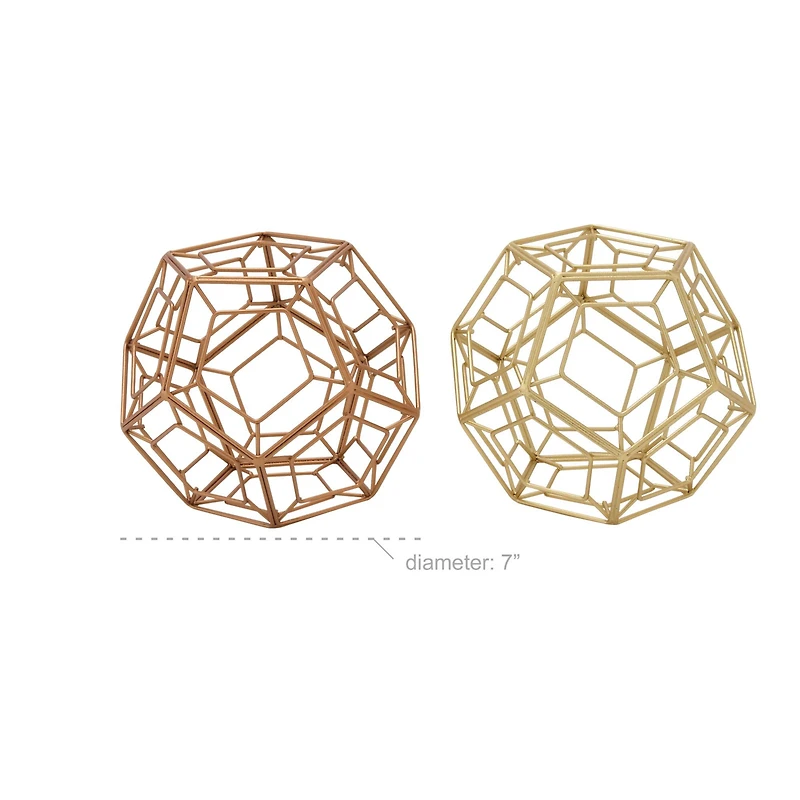 Bronze & Gold Metal Modern Orb Set