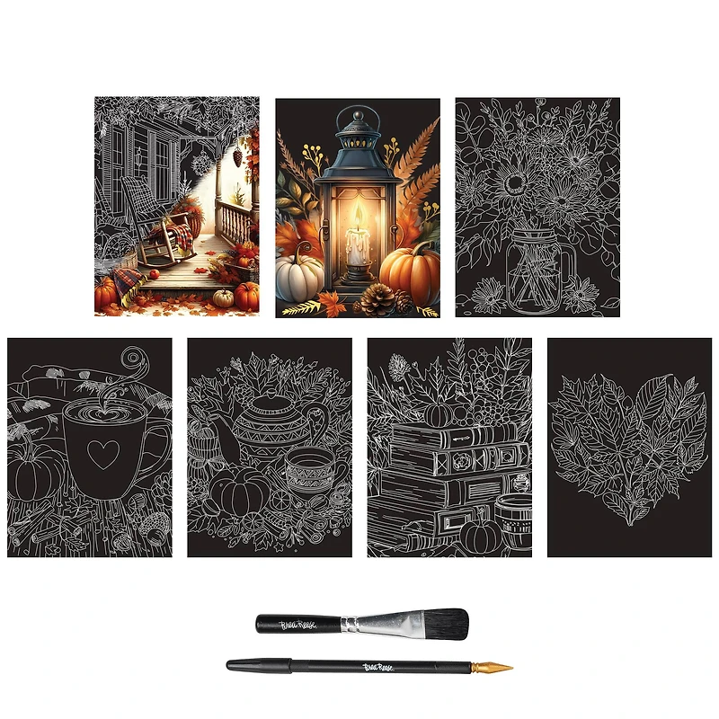 Brea Reese™ 6" x 8" Fall Florals Season Scratch Art Paper Pad