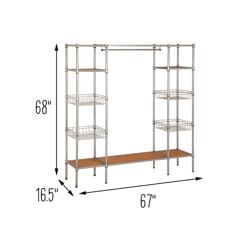Honey Can Do Freestanding Open Closet Wardrobe