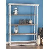 Brown Wood Farmhouse Shelving Unit, 64 " x 47 " x 15 "