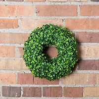 10" Green Mini Button Leaf Wreath