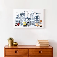 Juvie Doodle Buildings 12" x 18" Canvas Wall Art
