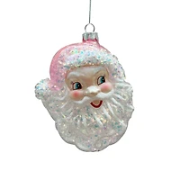 4.25" Pink & White Santa Glass Ornament by Ashland®
