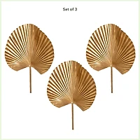 40" Gold Ruffled Fan Palm Stems, 3ct.