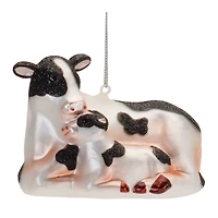 Farm Animals Frosted Glass Ornament Set