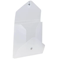 JAM Paper Clear 5.25" x 6.75" Button & String Plastic Portfolio