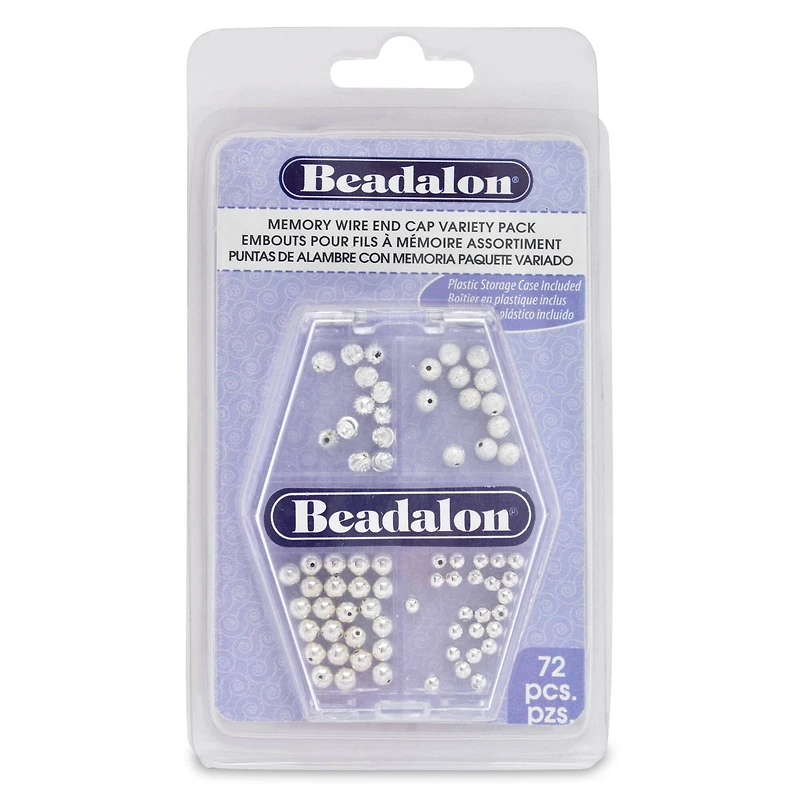 Beadalon® Silver Plated Memory Wire End Caps Variety Pack