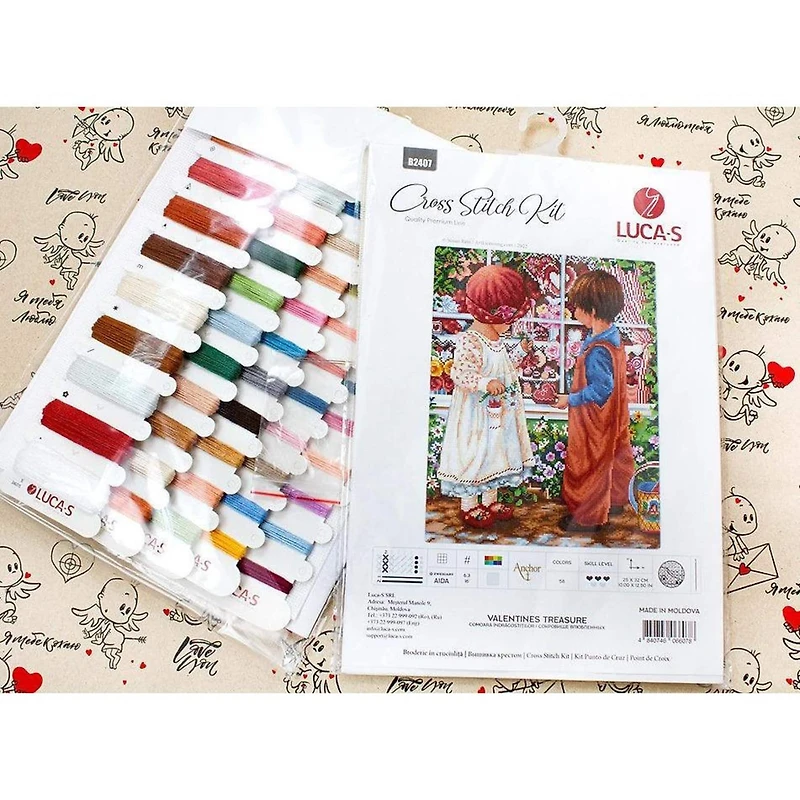 Luca-S Valentines Treasure Counted Cross Stitch Kit Counted Cross Stitch Kit