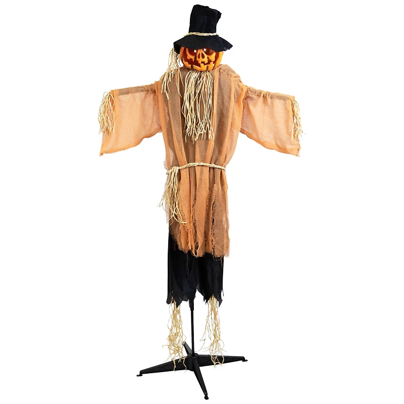 6ft. Animated Jack-O'-Lantern Scarecrow Halloween Decoration