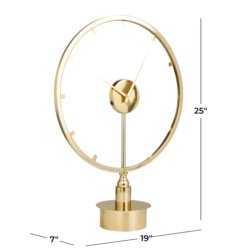 Gold Modern Abstract Clock, 19" x 7" x 25"