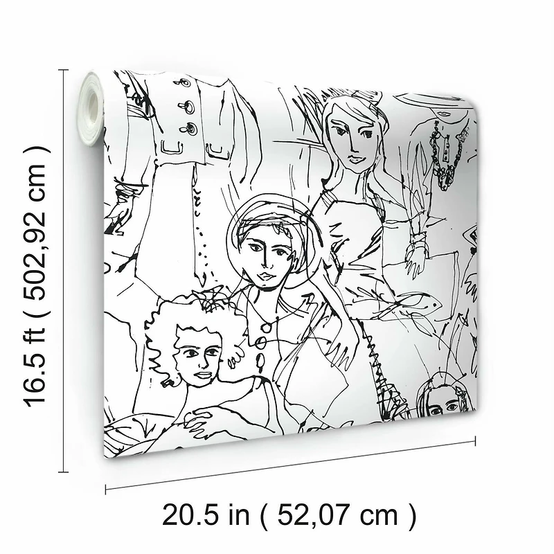 RoomMates Vogue Sketches Peel & Stick Wallpaper