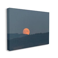 Stupell Industries Orange Moon over Dark Mountain Tree Forest Canvas Wall Art