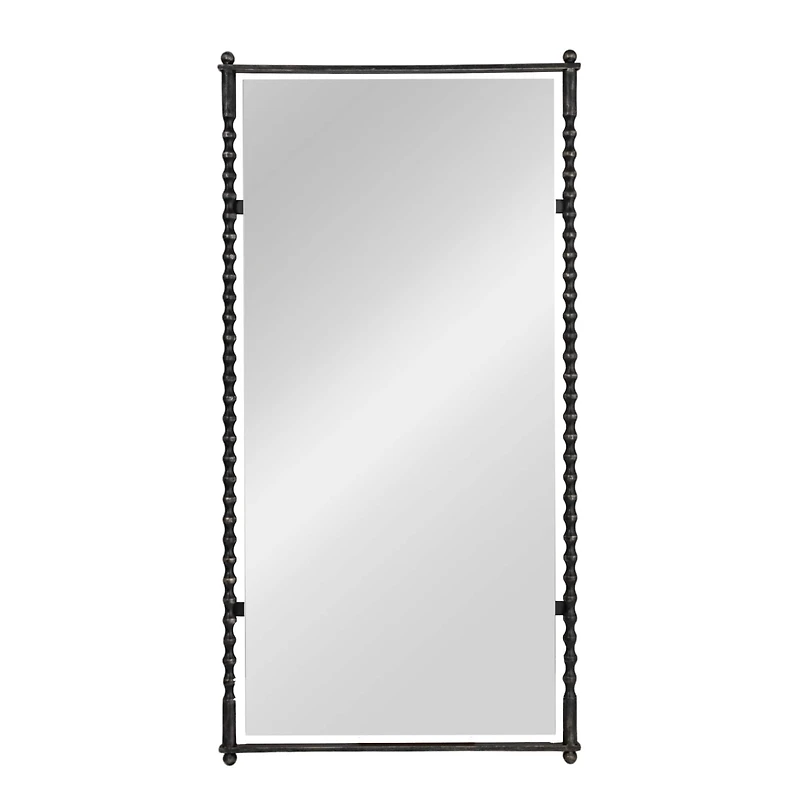 Hello Honey® 47.25" Black Cast Metal Framed Tall Wall Mirror