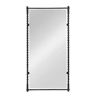 Hello Honey® 47.25" Black Cast Metal Framed Tall Wall Mirror