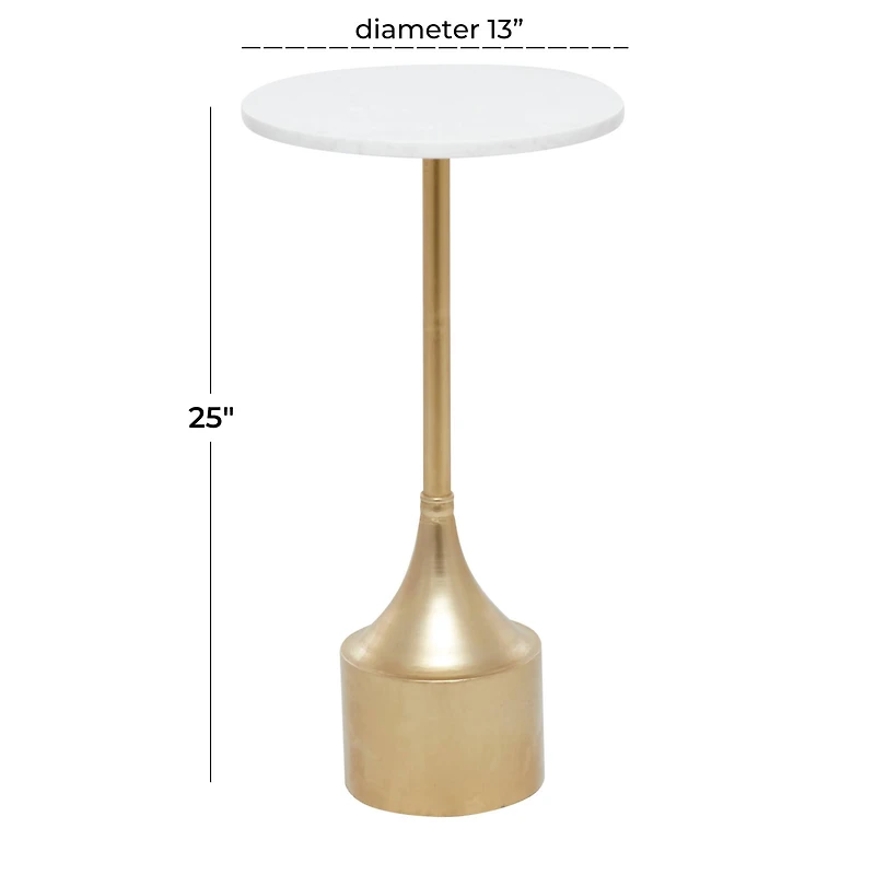 25" Gold Iron Contemporary Accent Table