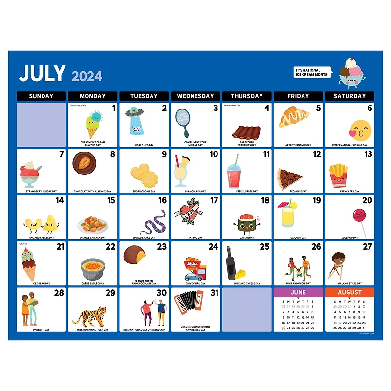 TF Publishing 2024-2025 Large Every Day's a Holiday Desk Pad Calendar