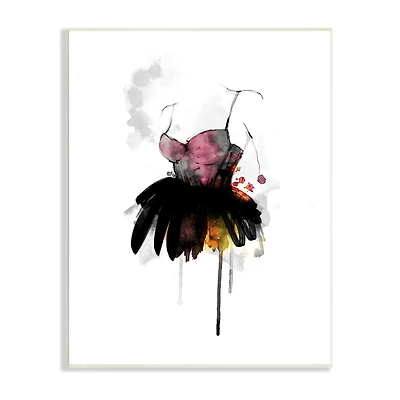 Stupell Industries Modern Female Corset Fashion Illustration Abstract Dress Wall Plaque