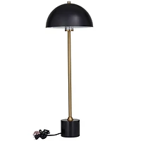 Black Metal Umbrella Style Desk Lamp with Marble Base 10" x 10" x 28