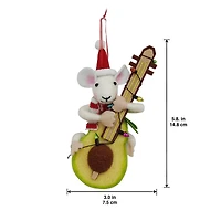 6" Mouse Playing Guitar Felt Ornament by Ashland®