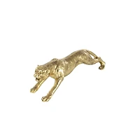 34" Gold Polystone Glam Leopard Sculpture