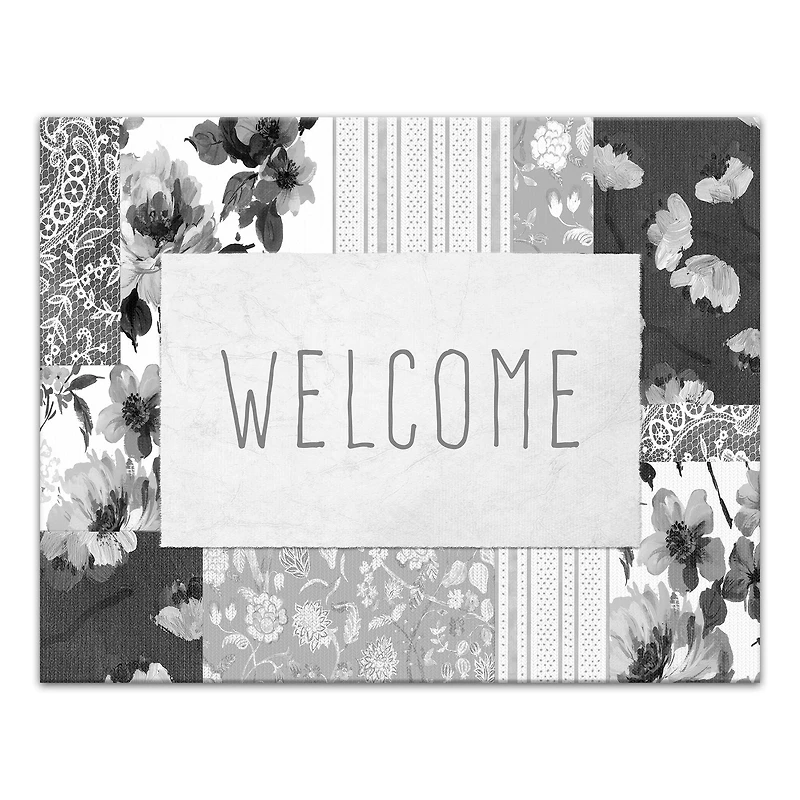 Spring Floral Patchwork 1 11" x 14" Canvas Wall Art