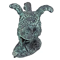 Design Toscano Lindell Pond Bronze Ducks Spitting Running Duck Garden Statue