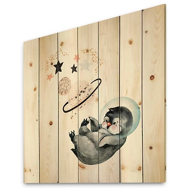 Designart - Little Penguin With Stars and Planets I