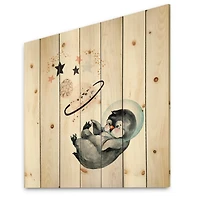 Designart - Little Penguin With Stars and Planets I