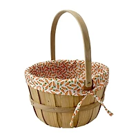 Carrot Fabric Lined Chipwood Easter Basket by Ashland