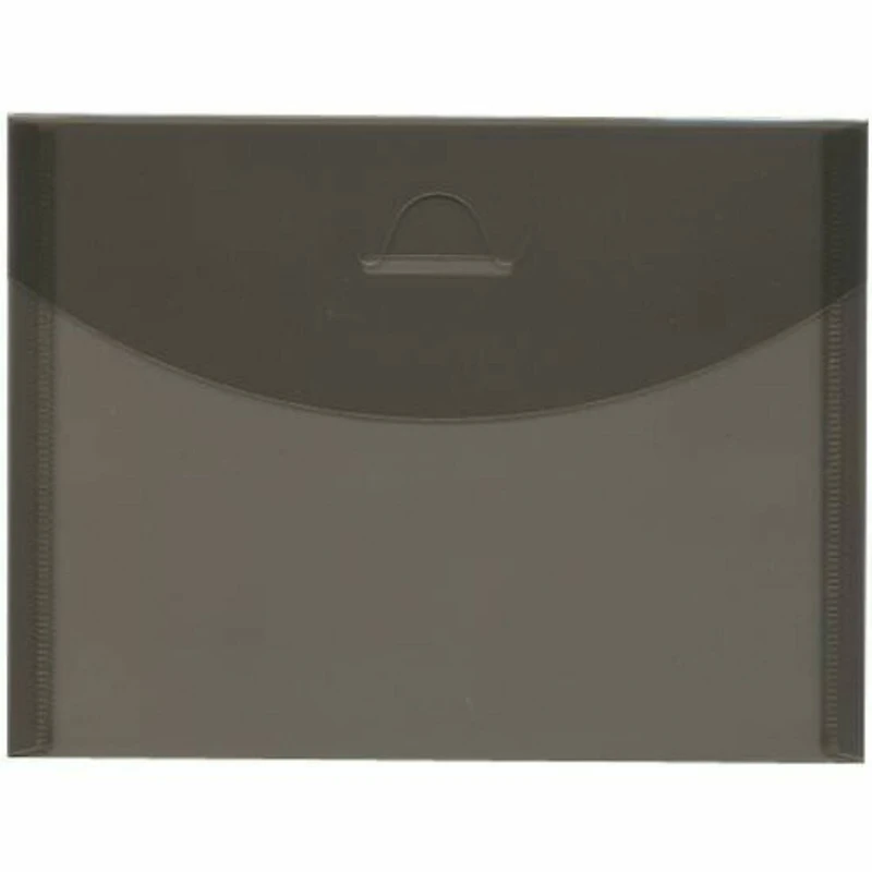 JAM Paper 5.5" x 7.38" Smokey Gray Plastic Tuck Flap Booklet Envelopes, 24ct.
