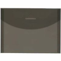 JAM Paper 5.5" x 7.38" Smokey Gray Plastic Tuck Flap Booklet Envelopes, 24ct.