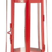 13.5" Red Lighthouse Hanging Candle Lantern