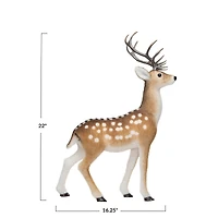 Hello Honey® 22" Brown & White Flocked Foam Standing Deer with Antlers
