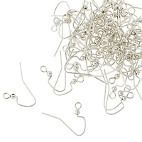 12 Pack: Rhodium Fishhook Earring with Ball by Bead Landing™