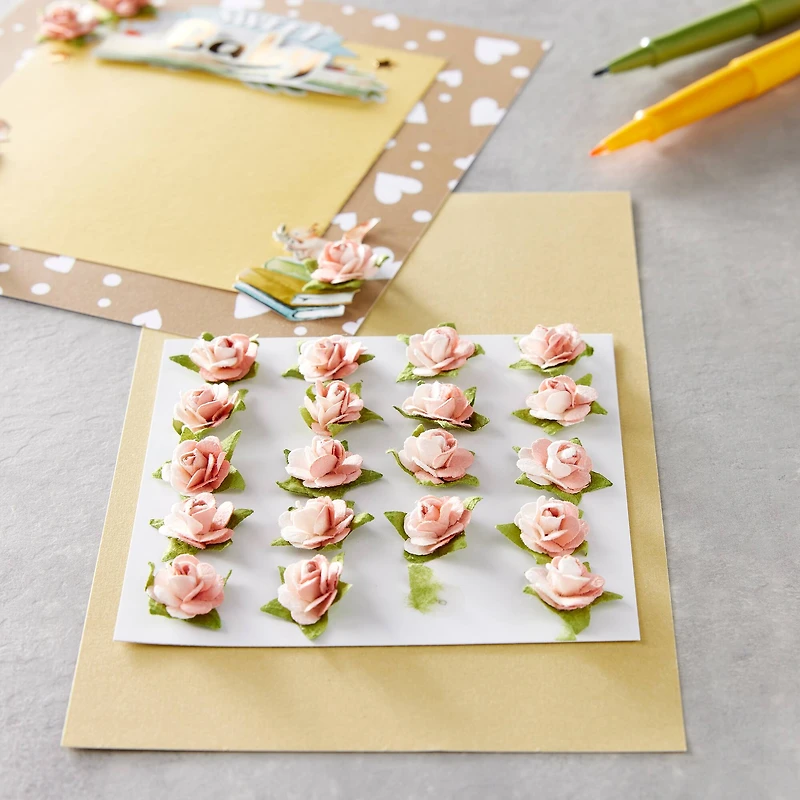 Pink Mini Paper Rose Embellishments By Recollections™