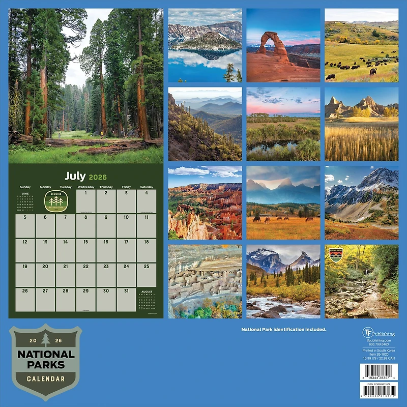 2026 National Parks Wall Calendar