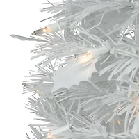 4ft. Pre-Lit White Tinsel Pop-Up Artificial Christmas Tree, Clear Lights