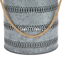 Gray Metal Coastal Lantern Set