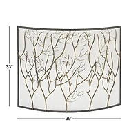 Brass Metal Eclectic Fireplace Screen