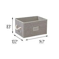 Honey Can Do Heather Gray Large Fabric Storage Bins with Handles, 3ct.