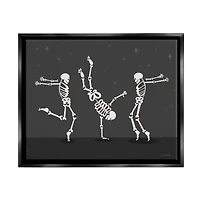 Stupell Industries Three Dancing Skeletons Framed Floater Canvas Wall Art