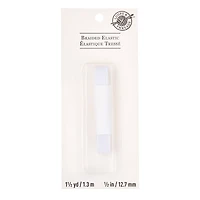 1/2" White Braided Elastic by Loops & Threads™