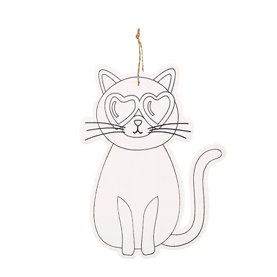Cat Color-In Wood Ornament by Creatology™