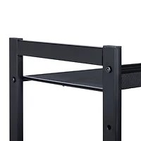 Organize It All 30" Black 2 Tier Adjustable Mesh Shoe Rack