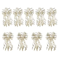 Glitzhome® 32" Elegant Snowflake Ribbon Christmas Bows, 9ct.