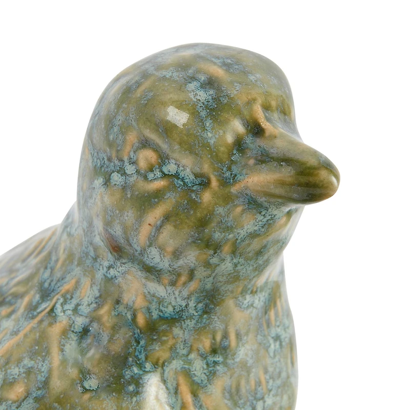 Hello Honey® Green Debossed Ceramic Bird Figurines Set